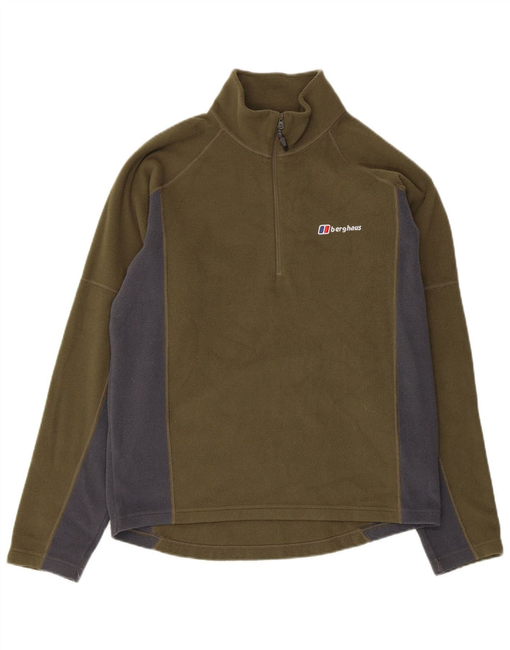 BERGHAUS Ανδρικό φερμουάρ με λαιμόκοψη Fleece Jumper Μικρό χακί πολυεστέρας