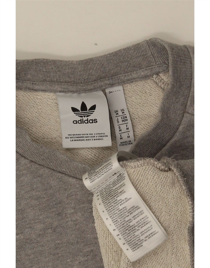 Ανδρικό γραφικό φούτερ Adidas, μεσαίο γκρι βαμβακερό