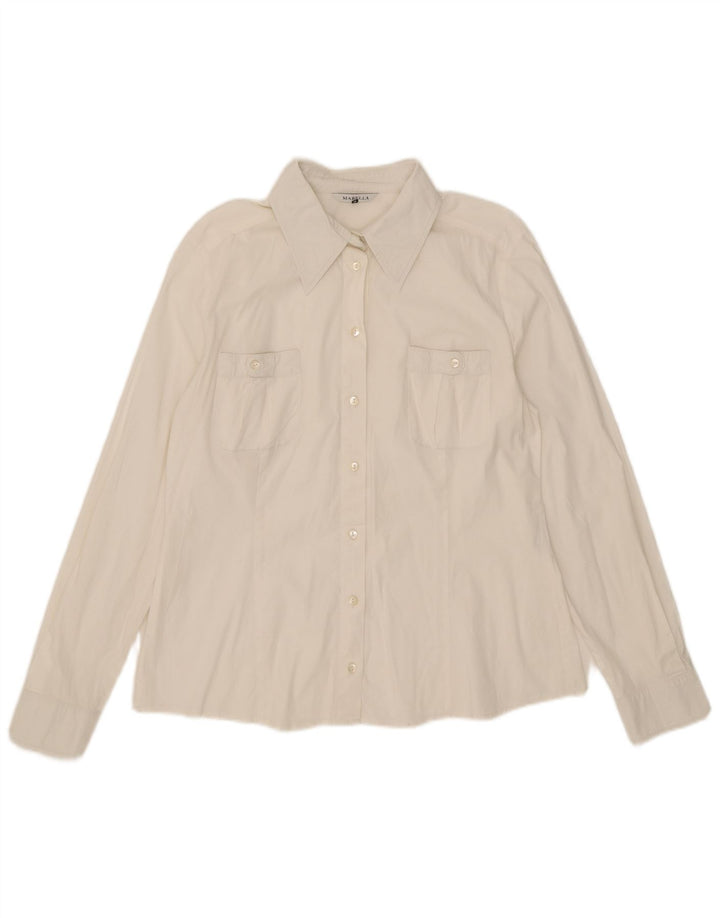 Γυναικείο πουκάμισο Marella UK 16 μεγάλο λευκό βαμβακερό
