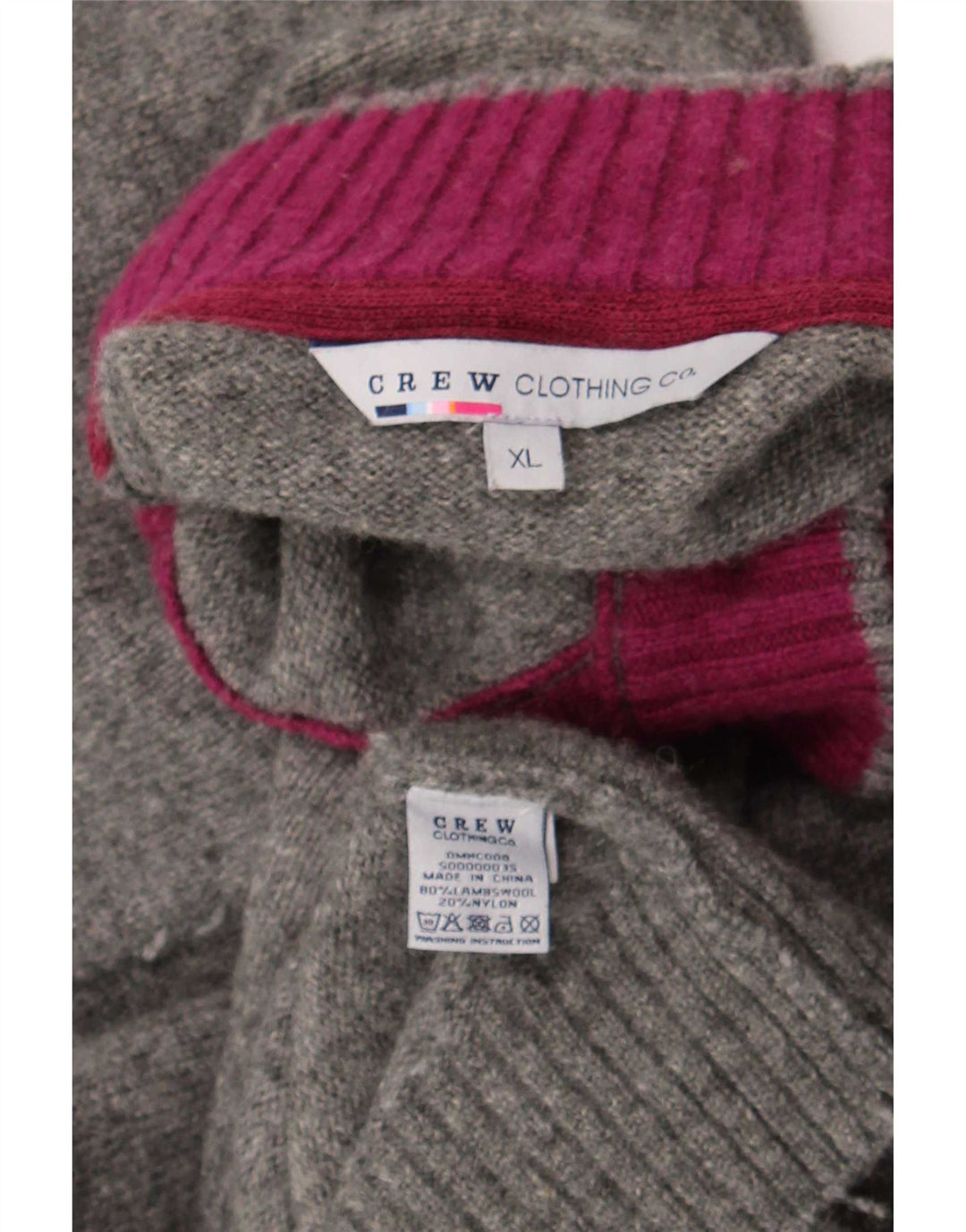 Crew Clothing Ανδρικό πουλόβερ με λαιμό με κουμπιά XL Γκρι μαλλί