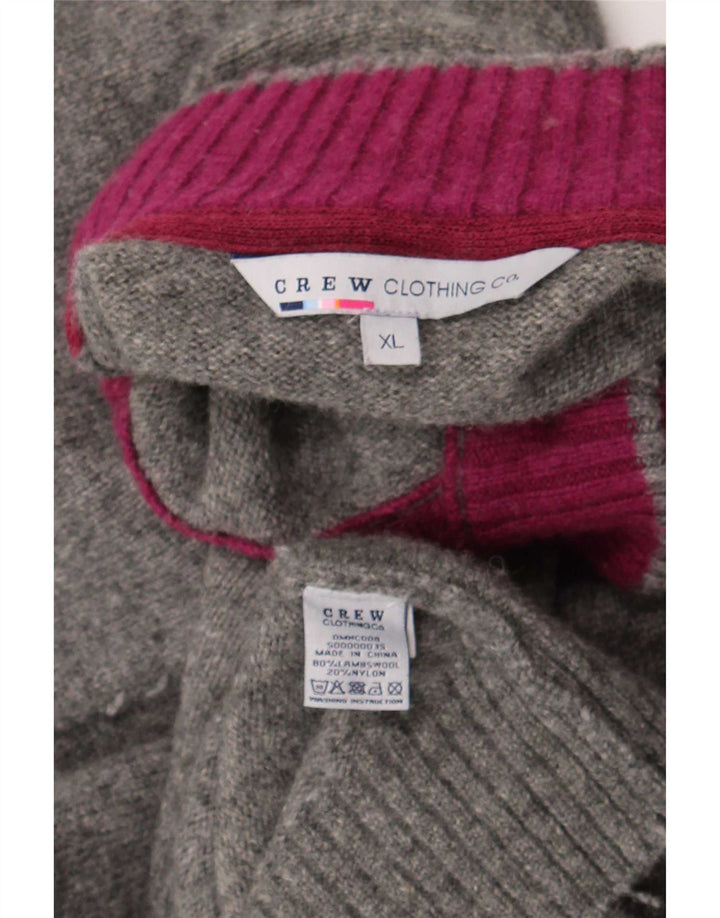 Crew Clothing Ανδρικό πουλόβερ με λαιμό με κουμπιά XL Γκρι μαλλί