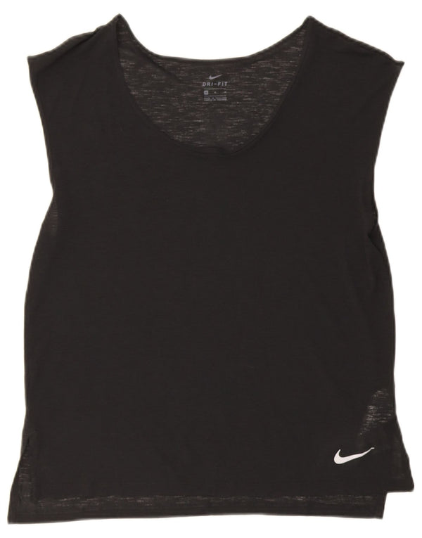 Nike Womens Dri Fit Vest Top UK 14 Medium Black Polyester