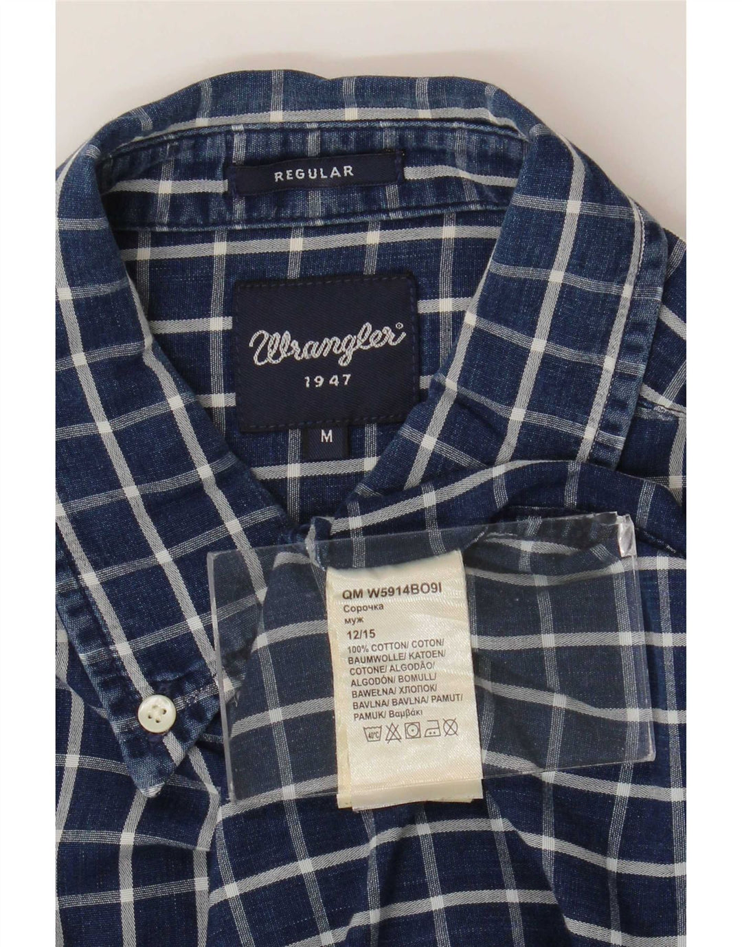 Ανδρικό πουκάμισο Wrangler με κανονική εφαρμογή, μεσαίο μπλε ναυτικό, βαμβακερό