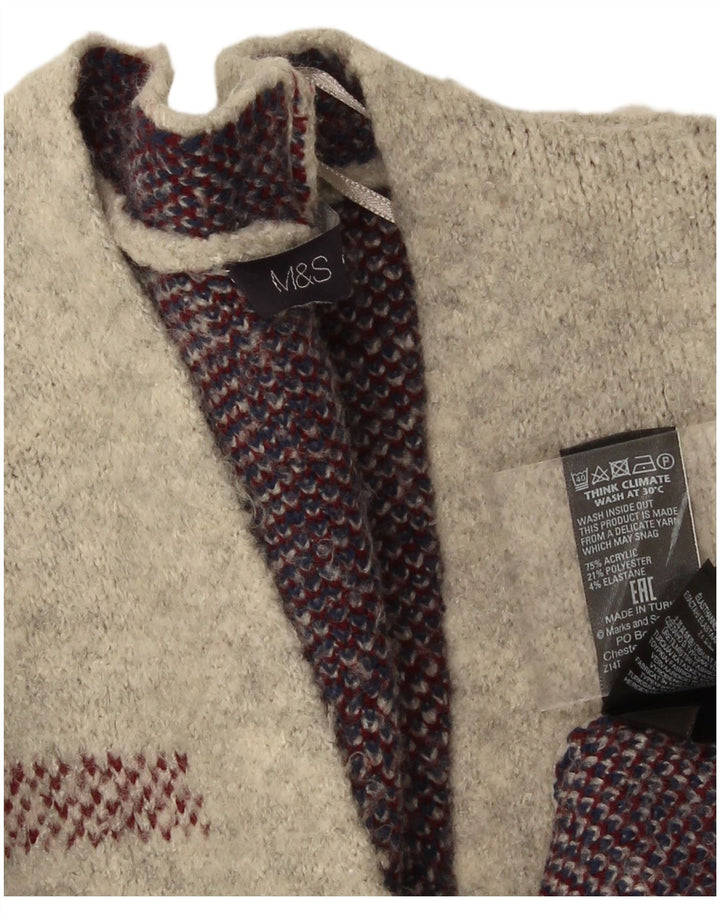 Marks & Spencer Γυναικείο πουλόβερ Longline Cardigan UK 16 Large Grey Check