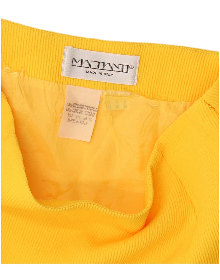 Vintage γυναικεία φούστα A-Line IT 42 Medium W28 Yellow Polyamide