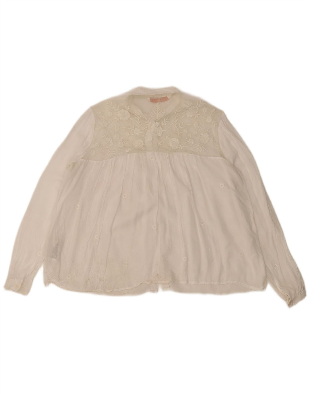 Zara Γυναικεία μπλούζα Trafaluc UK 14 Medium White Floral Polyester