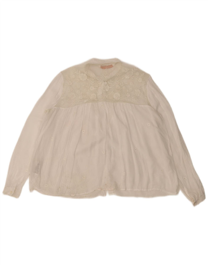 Zara Γυναικεία μπλούζα Trafaluc UK 14 Medium White Floral Polyester