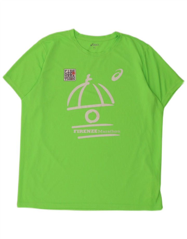 Ανδρικό γραφικό μπλουζάκι Asics Top XL Green Polyester