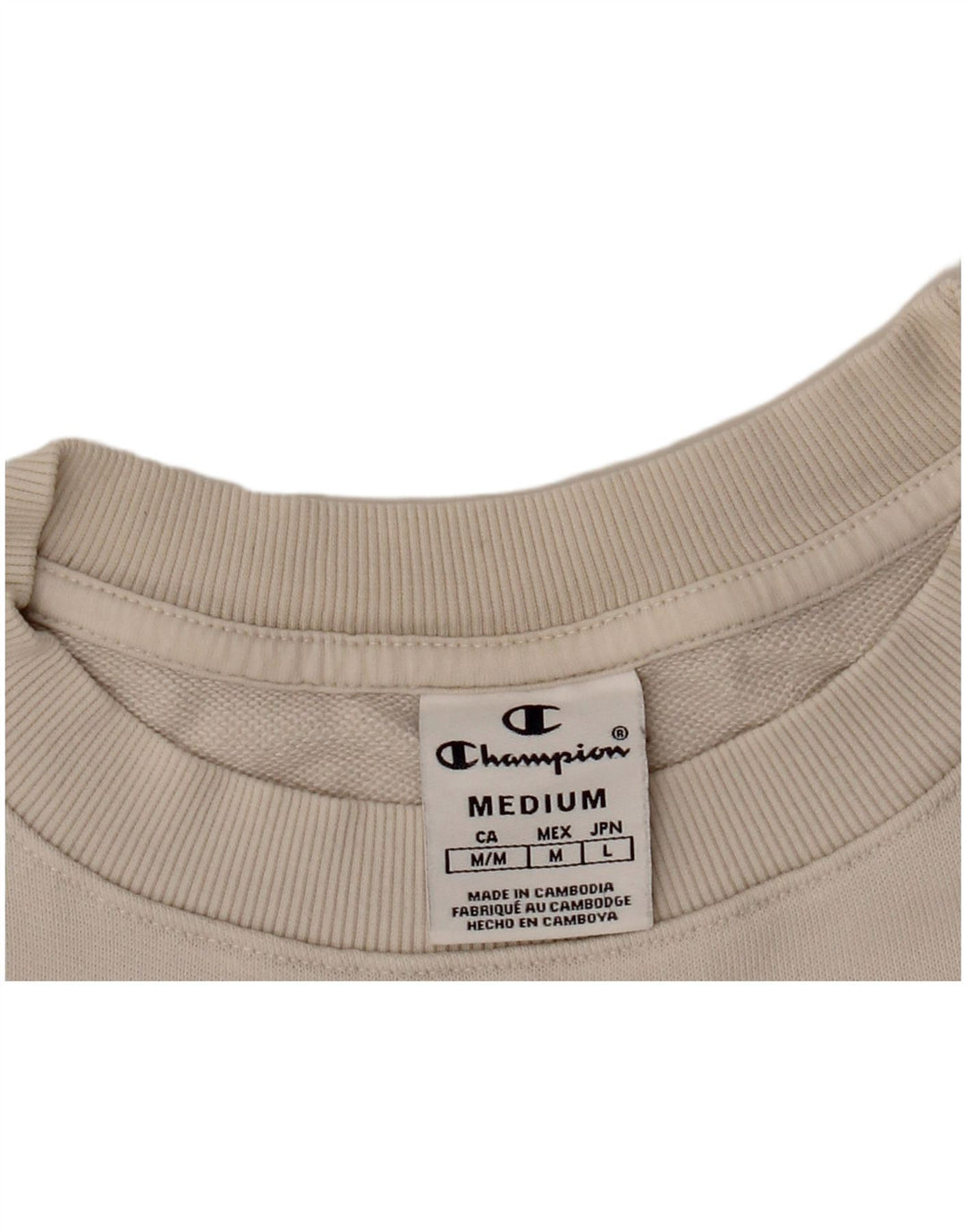 CHAMPION Γυναικεία Crop Graphic Φούτερ Jumper UK 14 Medium Beige