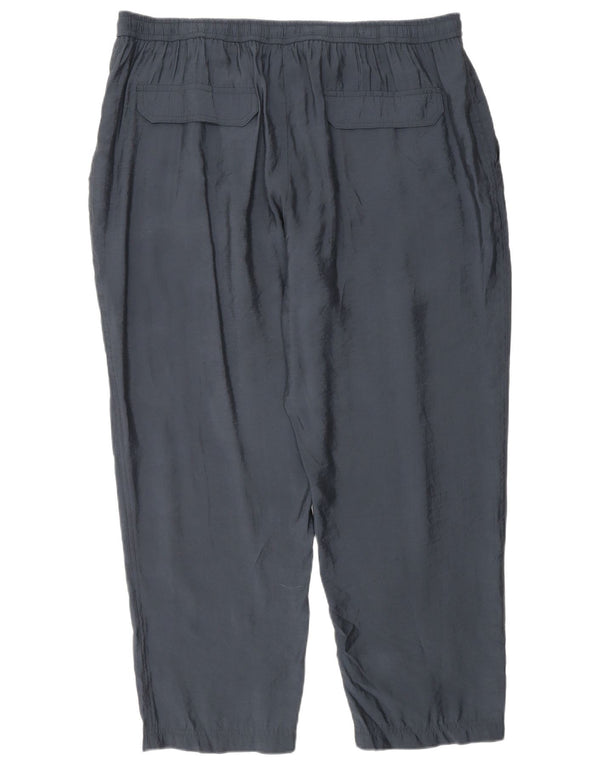 Zara Γυναικείο Straight Cropped Παντελόνι 2XL W34 L26 Navy Blue Modal