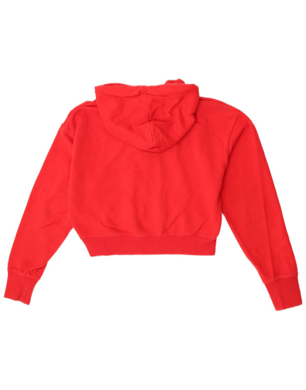 Superdry γυναικείο υπερμεγέθη Crop Graphic Hoodie Jumper UK 10 Small Red βαμβακερό