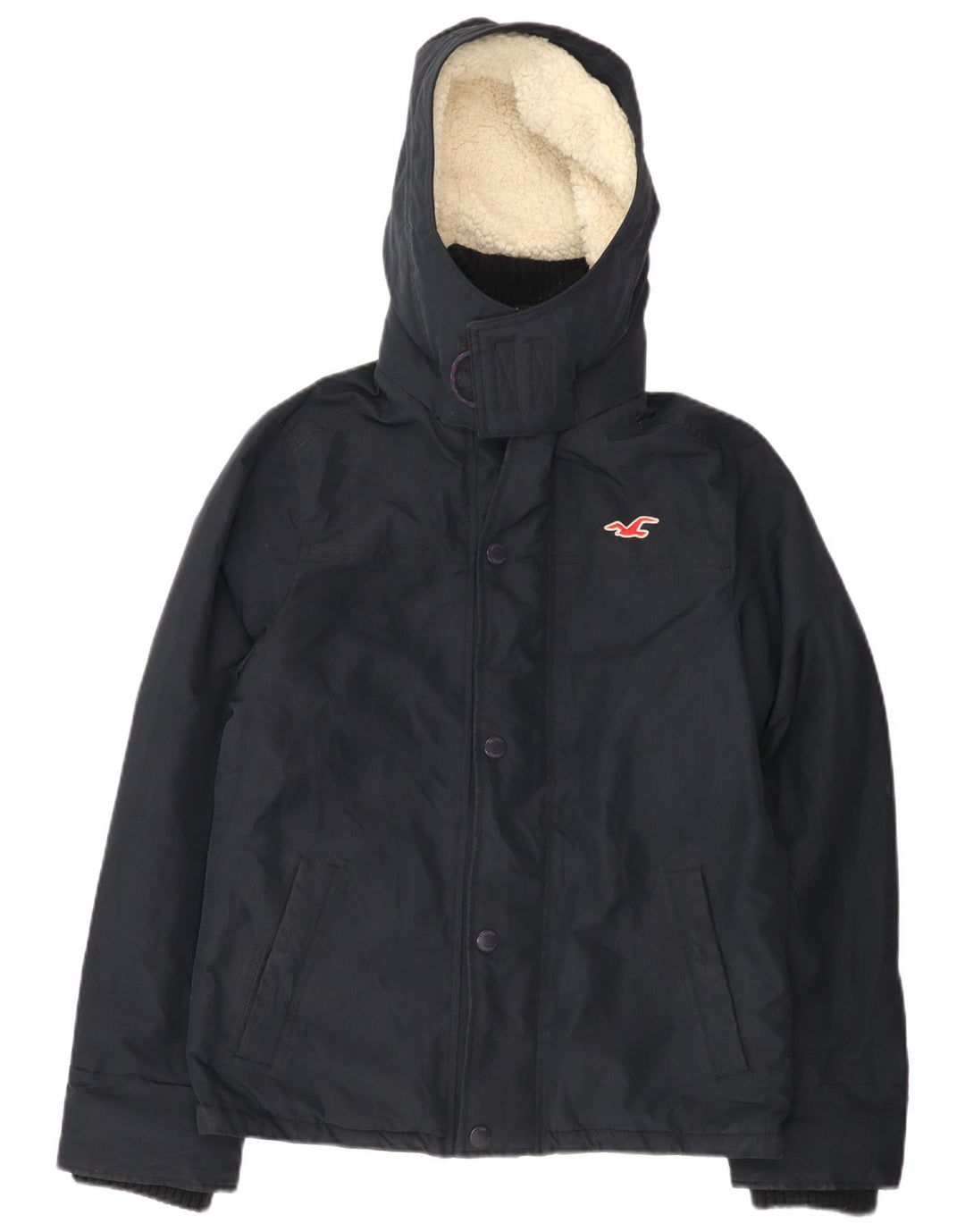 Ανδρικό μπουφάν με κουκούλα Hollister UK 36 Small Navy Blue Polyester