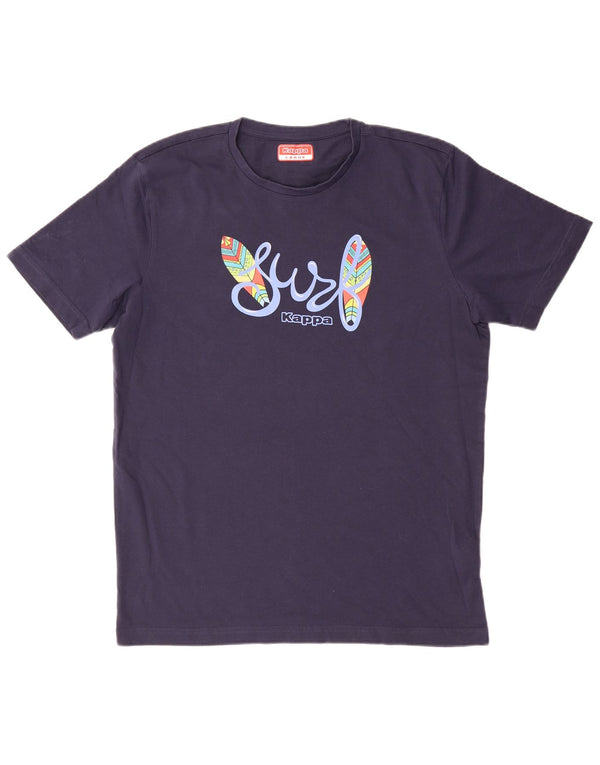 Ανδρικό γραφικό T-Shirt Kappa Top Large Navy Blue από βαμβάκι