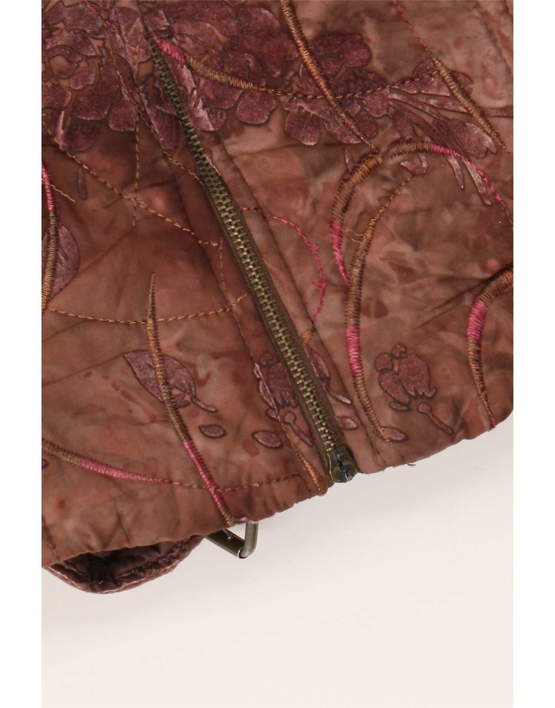 Vintage γυναικείο καπιτονέ μπουφάν UK 10 Small Brown Floral