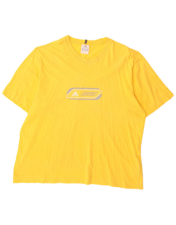 Ανδρικό T-Shirt Adidas Top 2XL κίτρινο βαμβακερό