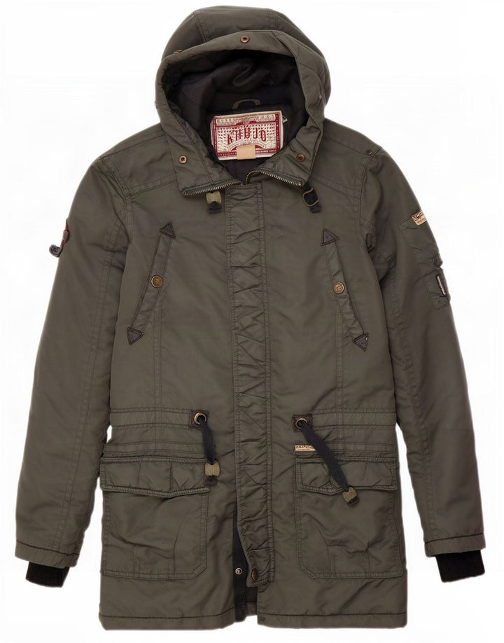 KHUJO Ανδρικό μπουφάν Parka με κουκούλα UK 36 Small Green Polyester
