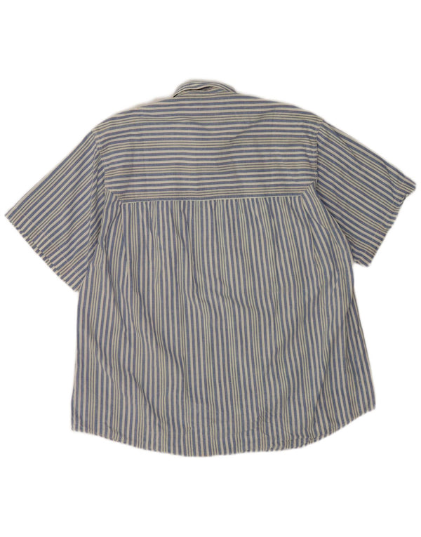 Vintage Ανδρικό κοντομάνικο πουκάμισο Βαμβακερό μεσαίο μπλε ριγέ