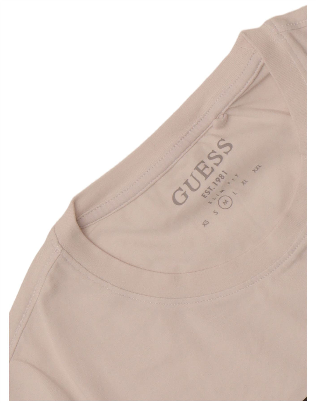 Ανδρικό γραφικό T-shirt Guess Slim Fit Top Medium White