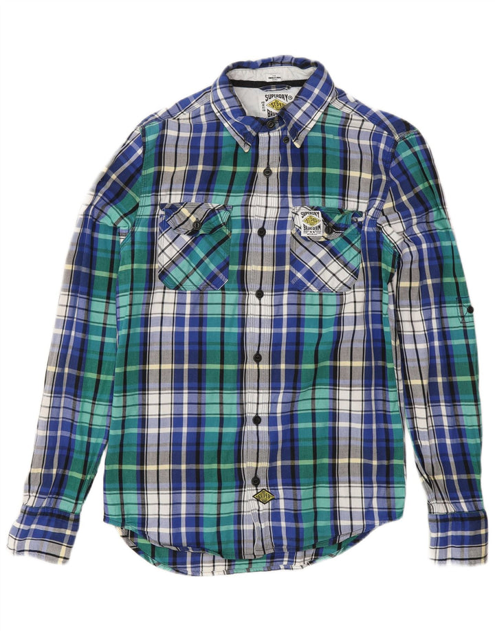 Ανδρικό φανελένιο πουκάμισο SUPERDRY Small Blue Check Cotton