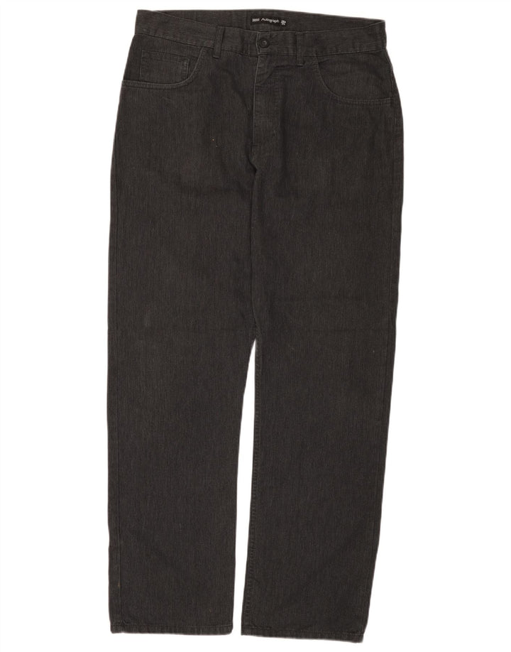 Ανδρικό ίσιο καθημερινό παντελόνι Marks & Spencer W34 L31 Γκρι Ψαροκόκκαλο