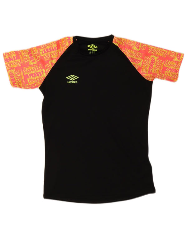 Umbro Boys Graphic T-Shirt Top 11-12 Years Large Black Colourblock