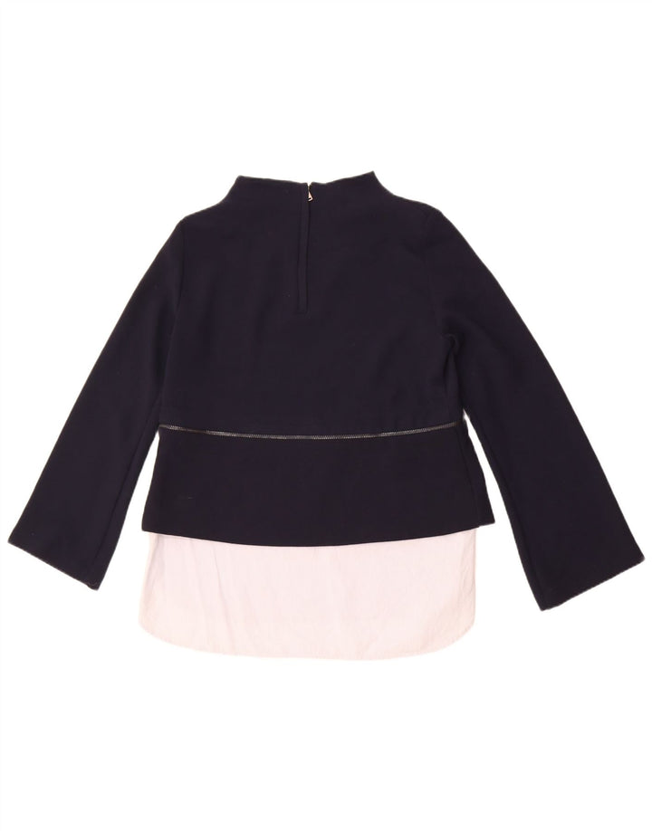Zara Γυναικείο μακρυμάνικο τοπ UK 12 Medium Navy Blue Colourblock