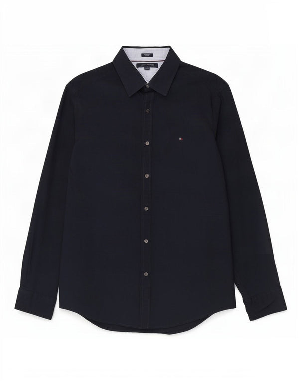 Ανδρικό πουκάμισο Tommy Hilfiger Large Navy Blue από βαμβάκι