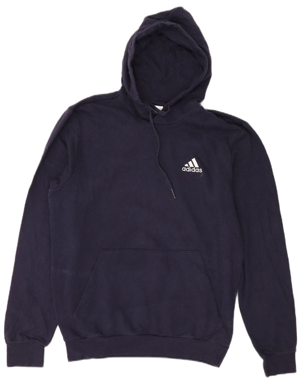Adidas Ανδρικό φούτερ με κουκούλα, μεσαίο μπλε βαμβακερό