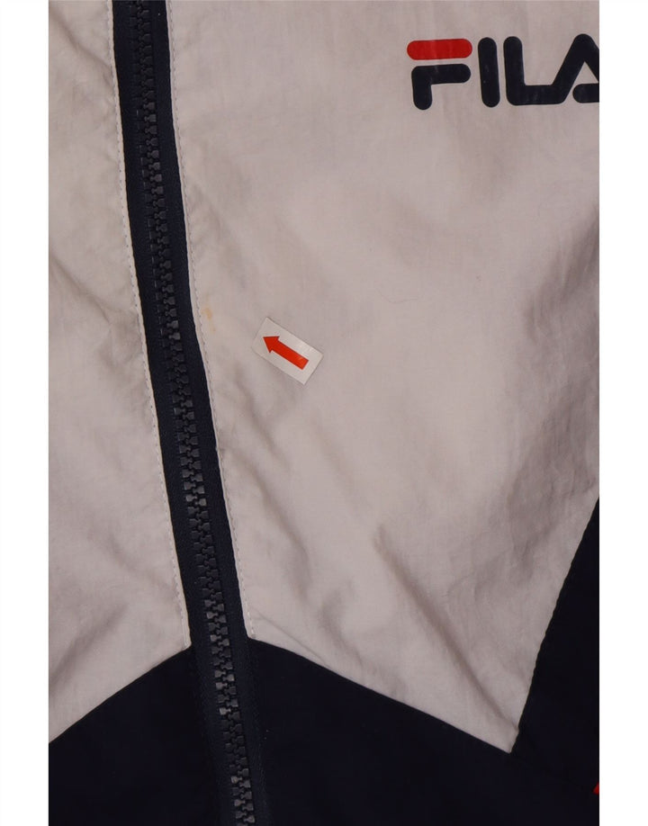 FILA Γυναικεία αθλητική φόρμα μεγάλου μεγέθους Top Jacket UK 6 XS Navy Blue Colorblock