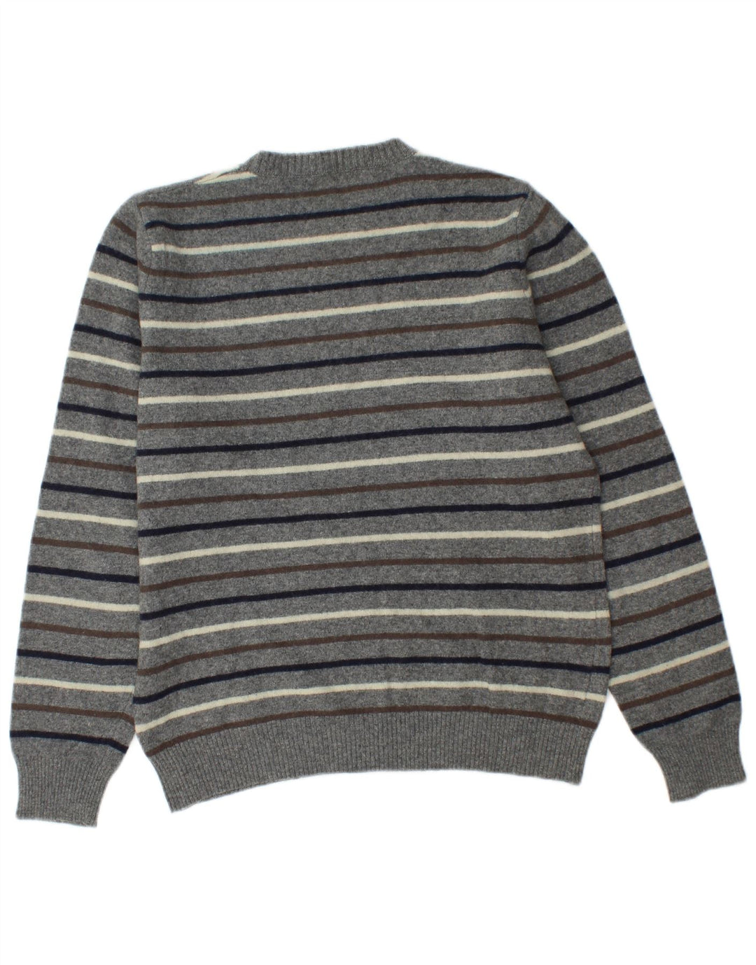 Ανδρικό πουλόβερ Benetton Crew Neck Jumper με μεσαίο γκρι ριγέ