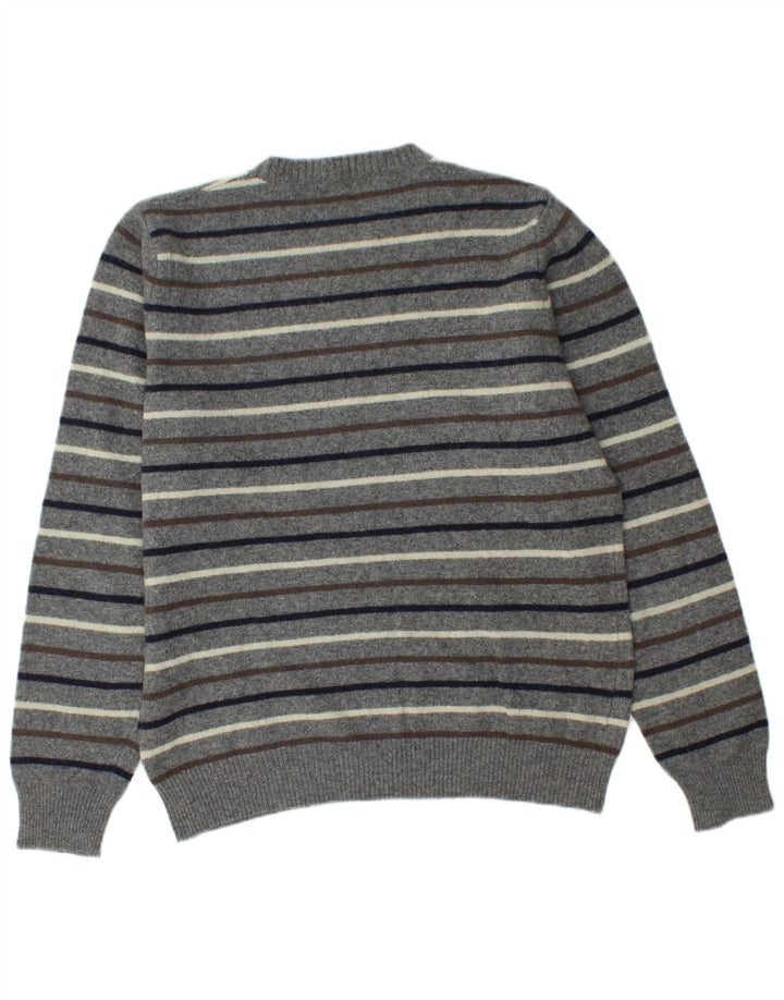 Ανδρικό πουλόβερ Benetton Crew Neck Jumper με μεσαίο γκρι ριγέ