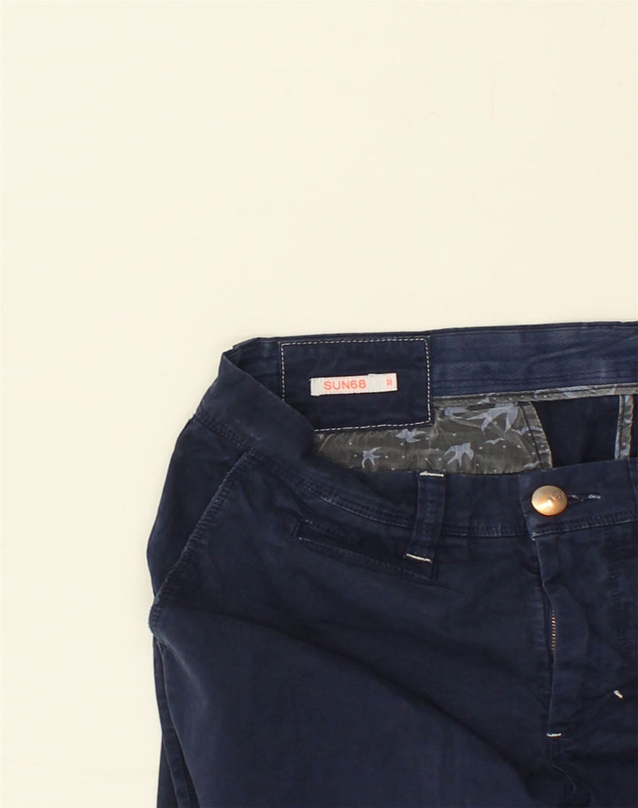 SUN68 Mens Straight Chino Trousers W32 L32 Navy Blue Cotton | Vintage Sun68 | Thrift | Second-Hand Sun68 | Used Clothing | Messina Hembry 