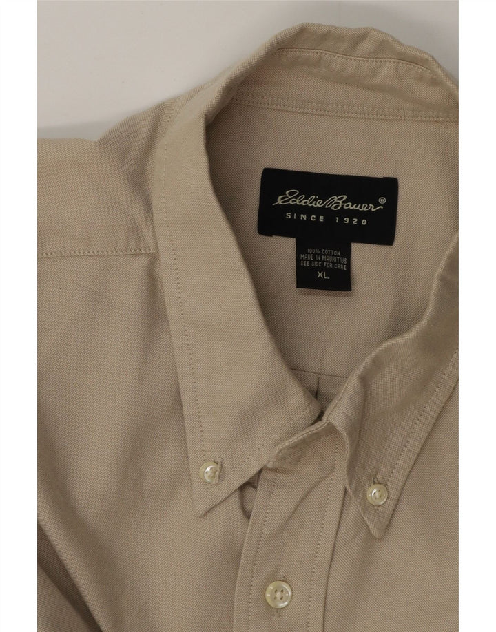 EDDIE BAUER Ανδρικό πουκάμισο XL Μπεζ βαμβακερό