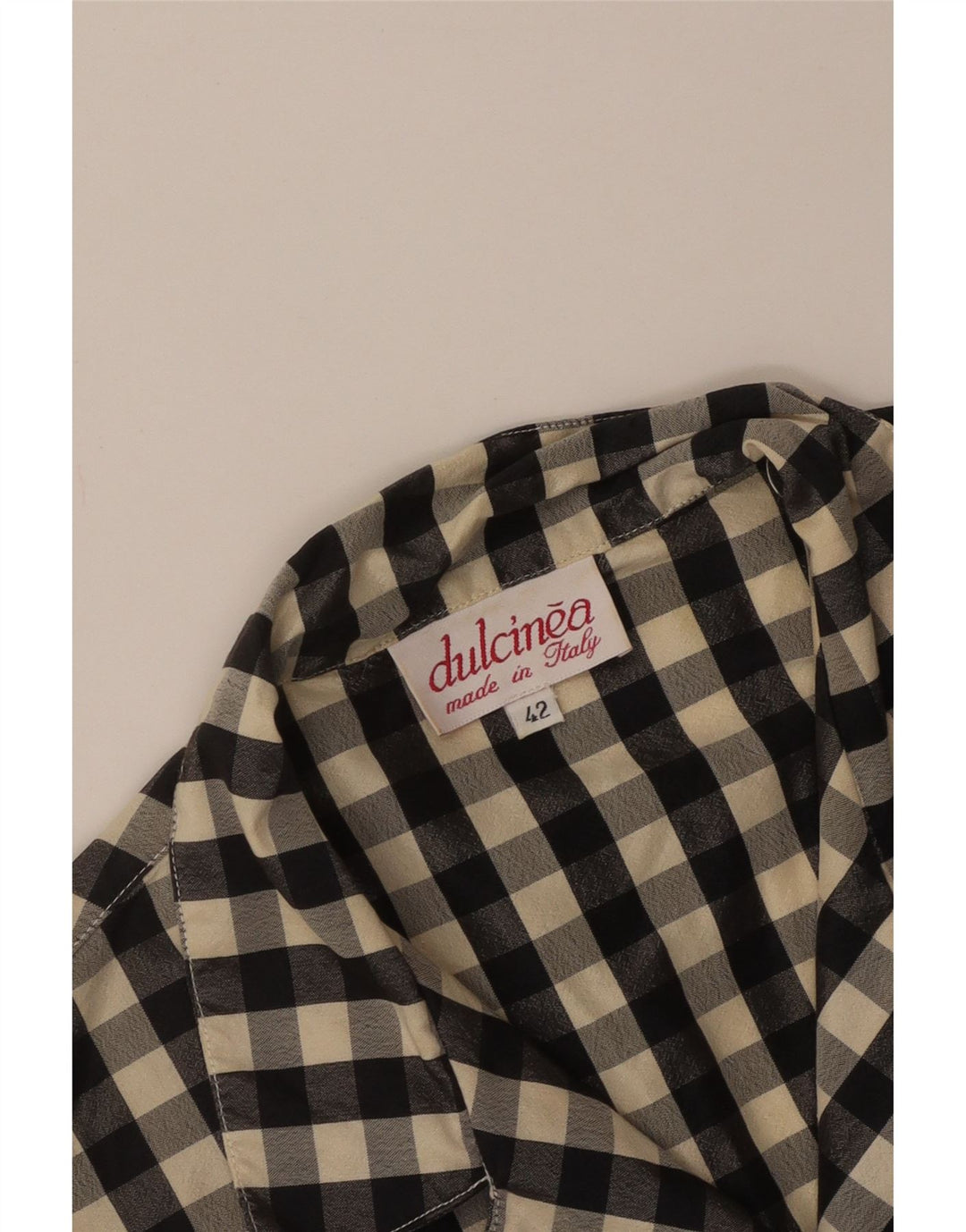 Vintage γυναικείο αμάνικο πουκάμισο μπλούζα IT 42 Medium Black Gingham