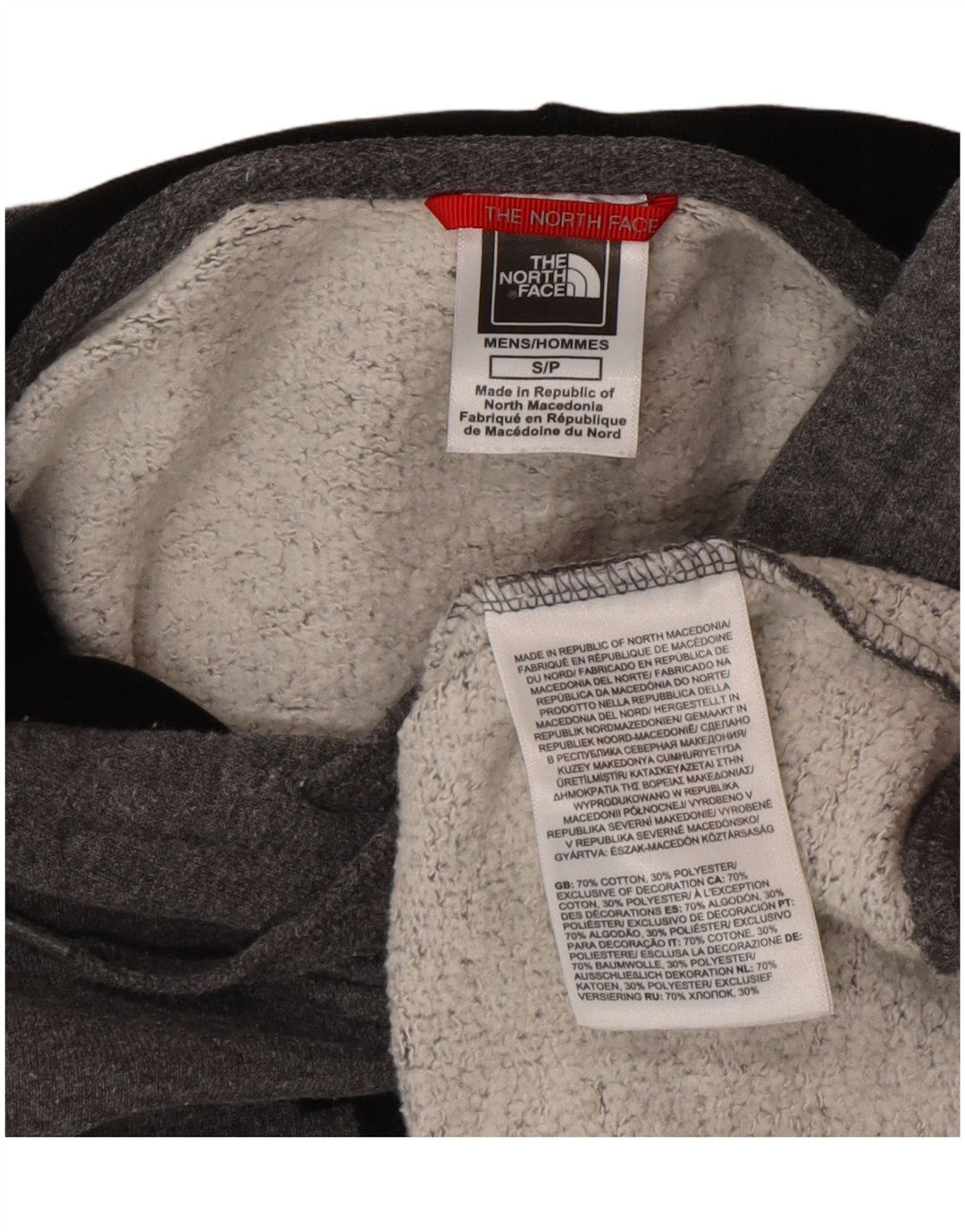 The North Face Ανδρικό γραφικό κουκούλα, μικρό γκρι βαμβακερό