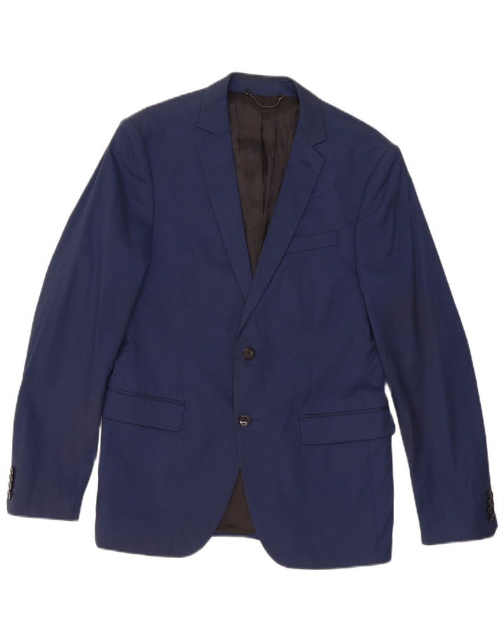 Zara Ανδρικό σακάκι μπλέιζερ με 2 κουμπιά EU 50 Medium Navy Blue Cotton