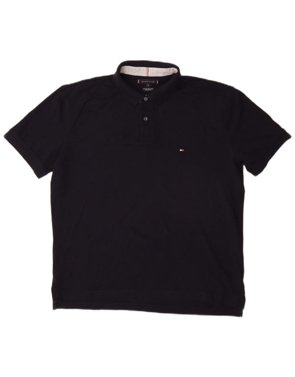 Tommy Hilfiger Ανδρικό πουκάμισο Polo με κανονική εφαρμογή XL Navy Blue βαμβακερό