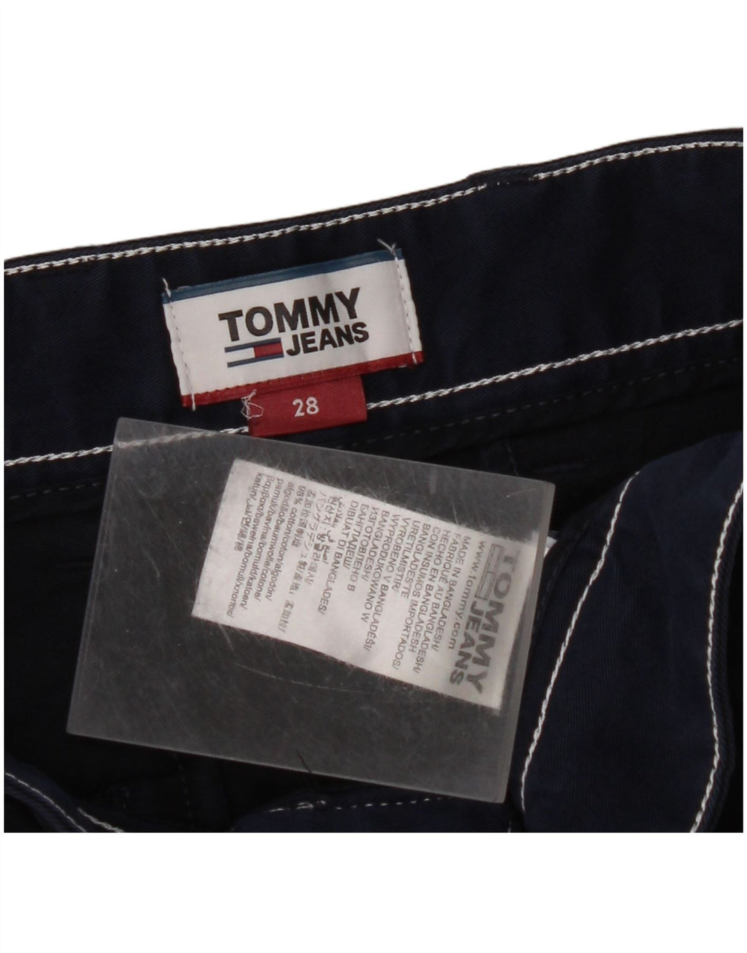 TOMMY HILFIGER Ανδρικό σορτς Chino W28 Μικρό μπλε ναυτικό βαμβακερό
