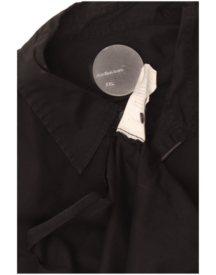 Ανδρικό κοντομάνικο πουκάμισο Calvin Klein Jeans 2XL μαύρο βαμβακερό