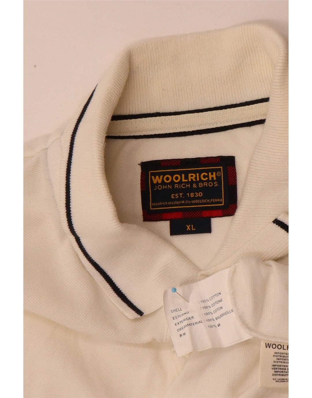Woolrich Ανδρικό πουκάμισο Polo XL Λευκό βαμβακερό