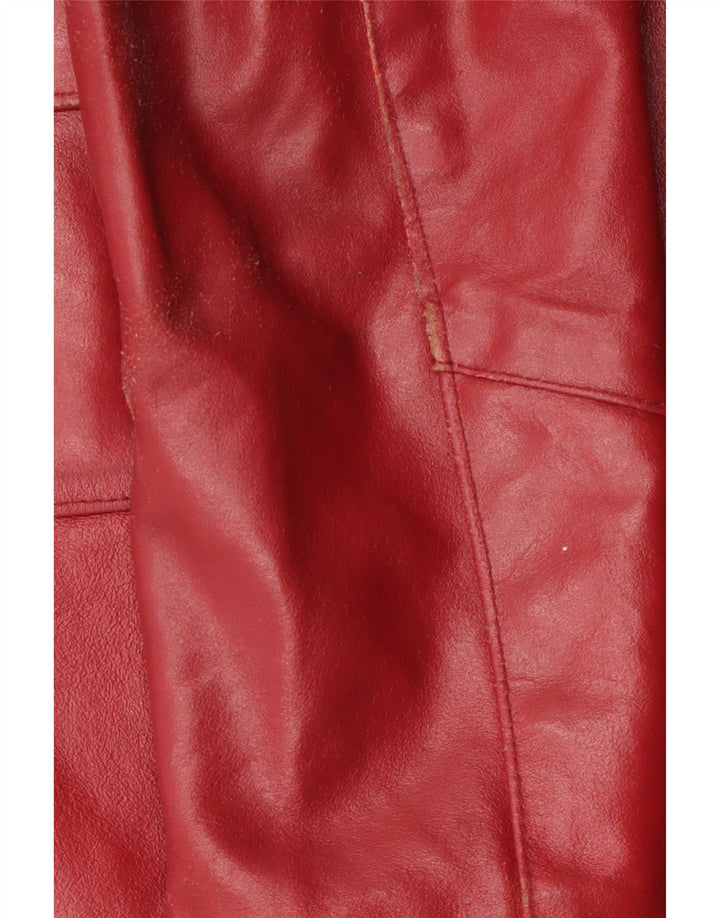 Vintage Γυναικείο Δερμάτινο Παλτό UK 18 XL Κόκκινο Δερμάτινο