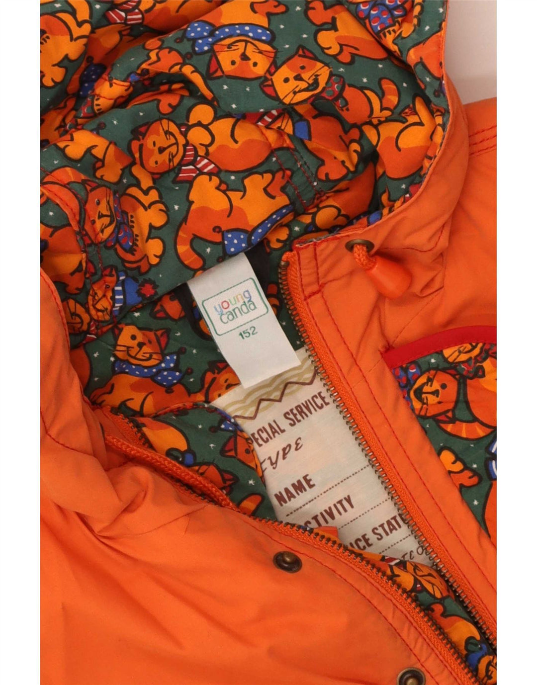 Canda Girls Hooded Parka Jacket 12-13 Years Orange Polyester