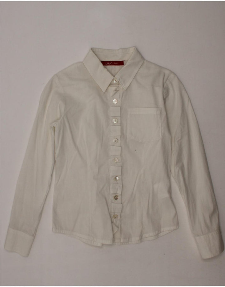 LIU JO JUNIOR Girls Shirt 7-8 Years White Cotton Vintage Liu Jo junior and Second-Hand Liu Jo junior from Messina Hembry 