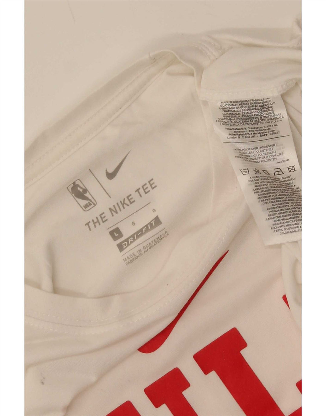 Nike Mens Chicago Bulls Graphic Top Μακρύ μανίκι μεγάλο λευκό πολυεστέρας