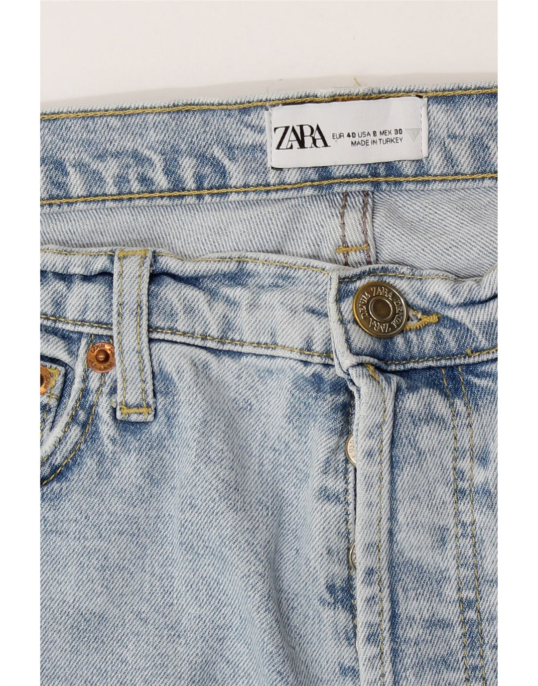 Zara Γυναικείο Straight Jeans EU 40 Medium W30 L26 Blue