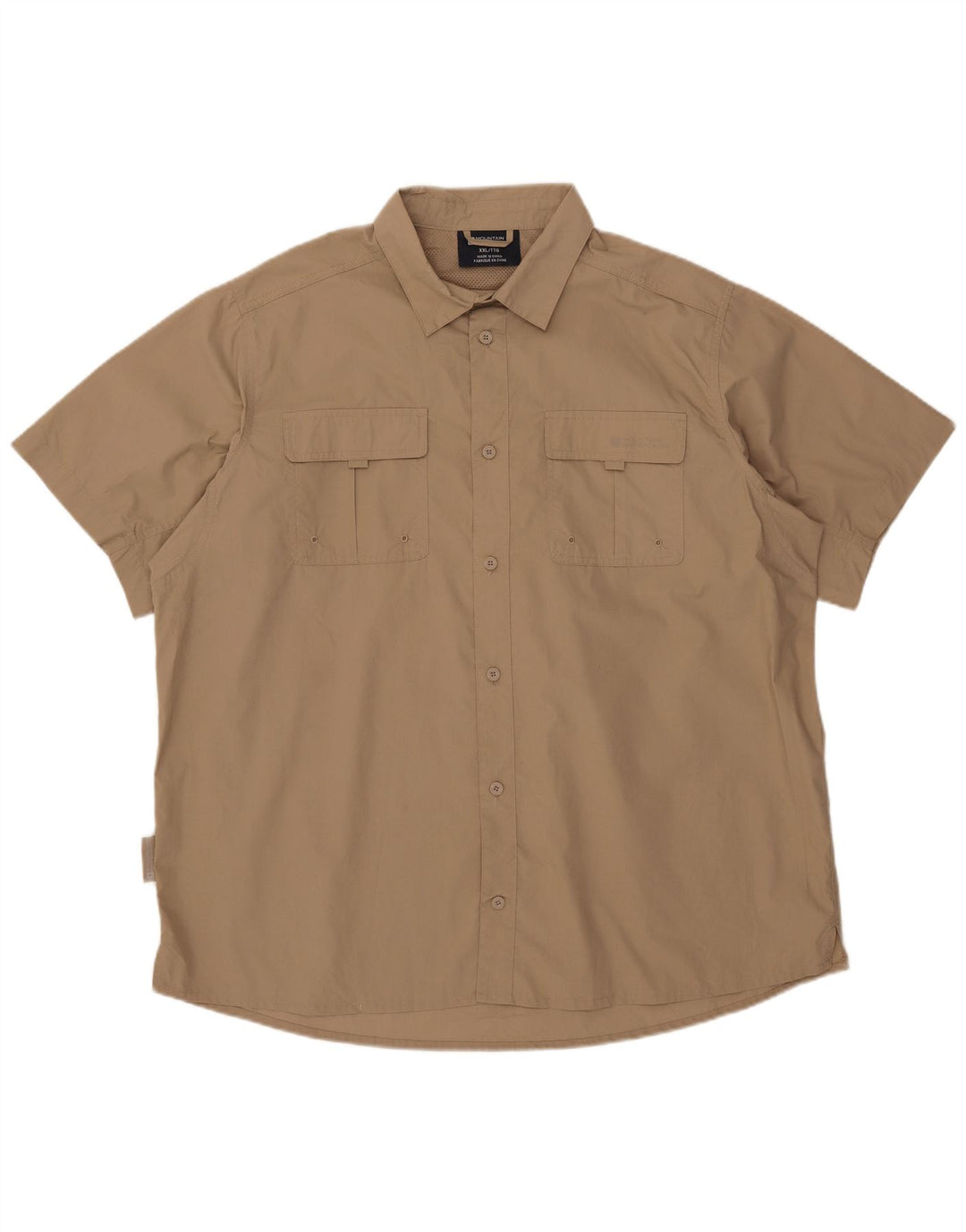Ανδρικό κοντομάνικο πουκάμισο Mountain Warehouse 2XL Beige Polyester