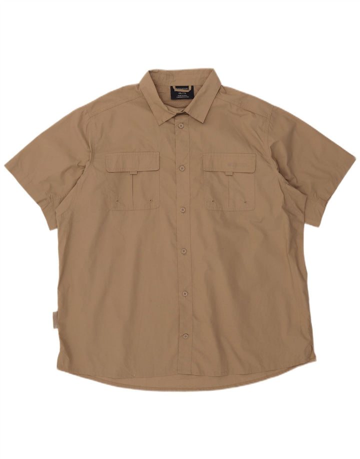 Ανδρικό κοντομάνικο πουκάμισο Mountain Warehouse 2XL Beige Polyester