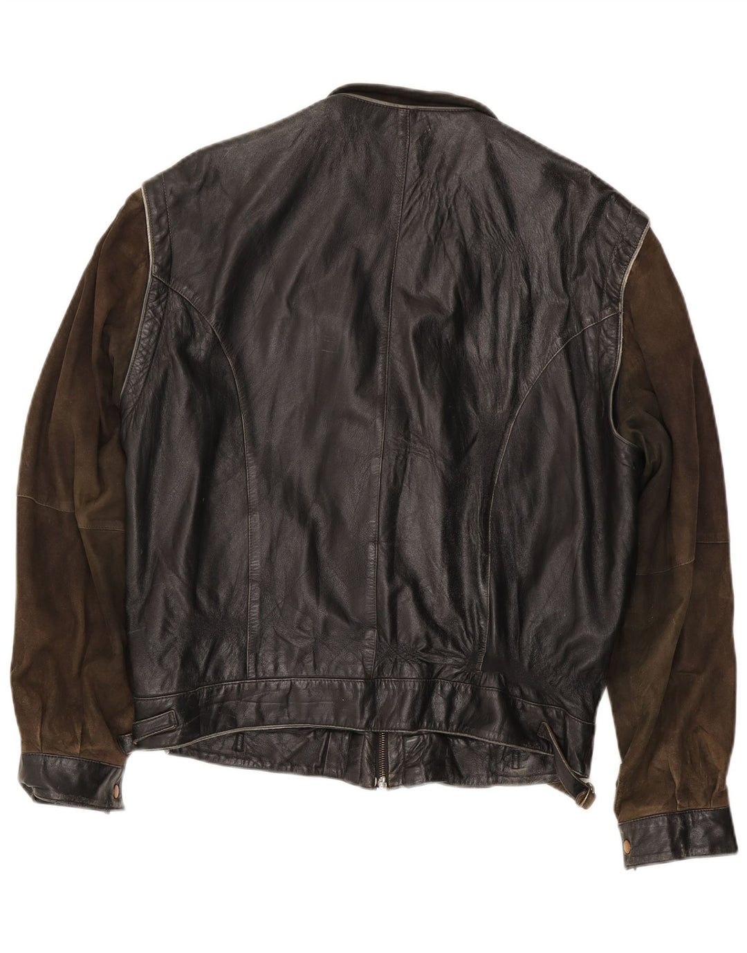 Vintage Ανδρικό Δερμάτινο Μπουφάν IT 56 3XL Μαύρο Colourblock Δερμάτινο