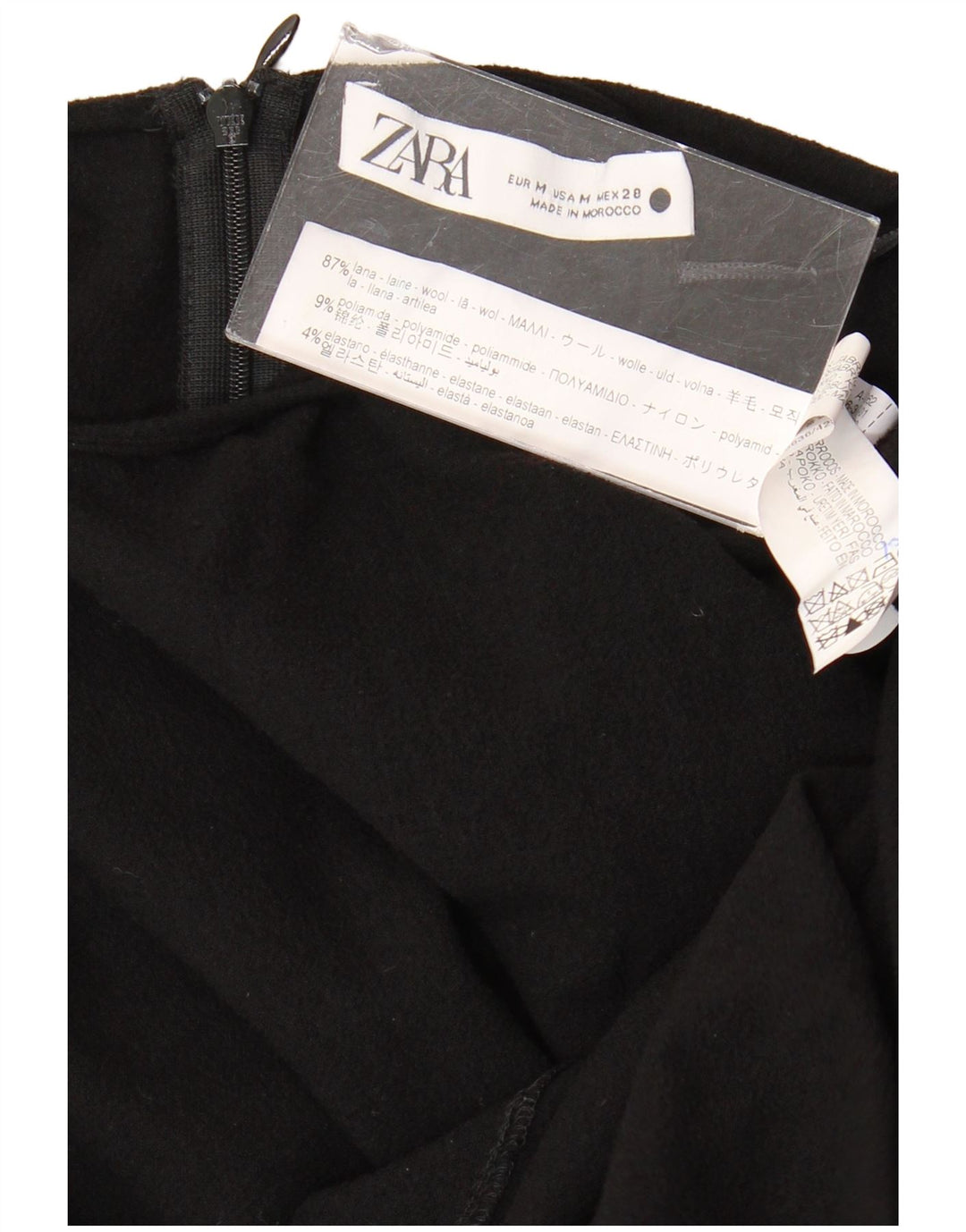 Γυναικείο μακρυμάνικο μάξι φόρεμα ZARA UK 12 μεσαίο μαύρο μαλλί