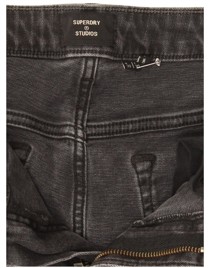 Superdry Γυναικείο Crop Slim Τζιν W32 L25 Γκρι βαμβακερό